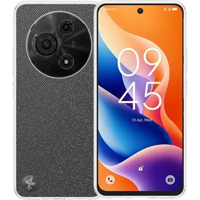 Husa telefon TCL 605/60 SE 4G, set Vivid, silicon, transparent, cu sticla securizata