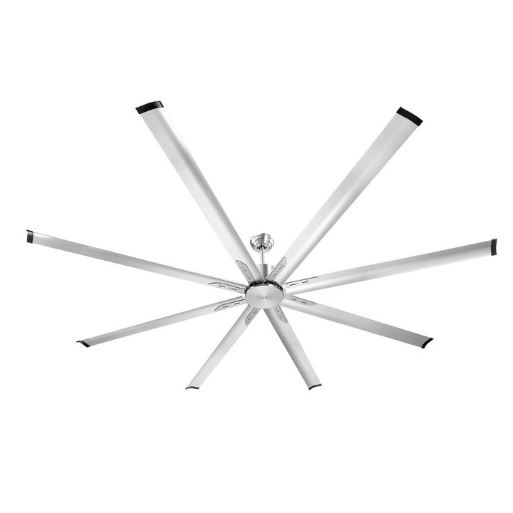 Ventilator de tavan 244 cm, VEVOR, fara lumina, 6 viteze, motor DC reversibil, aluminiu, finisaj nichel periat