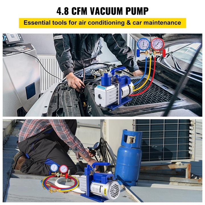 Pompa de vid VEVOR, 4.8CFM, 1/3HP, 290x120x240mm