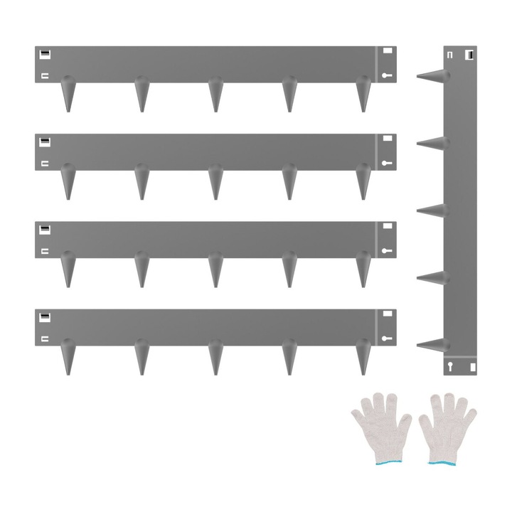 Margine de peisaj din otel, Vevor, set 5 bucati, 39x4 in, rezistent la rugina, gri inchis, usor de instalat