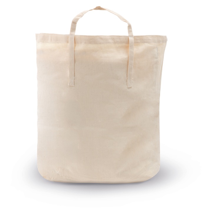 Geanta de bumbac, Allbag, 50x50cm, ecru, 220g, cu 3 buzunare interioare, manere de 30cm