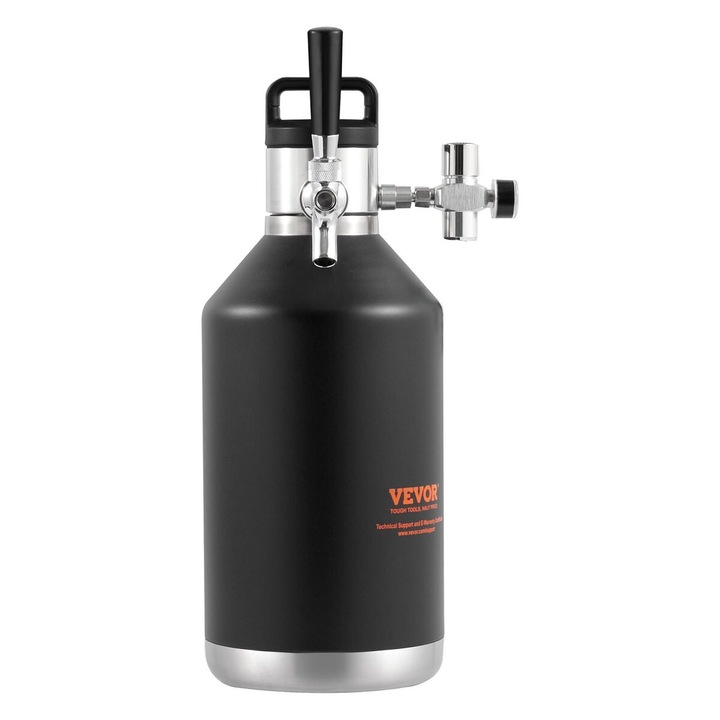 Sistem de robinet pentru bere, VEVOR, mini keg 128Oz 4L, inox