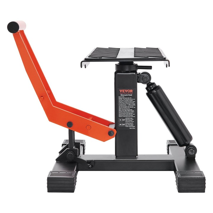 Elevator pentru motociclete VEVOR, suport de ridicare cu capacitate 440 lbs, inaltime ajustabila 10-18 inch, design antiderapant