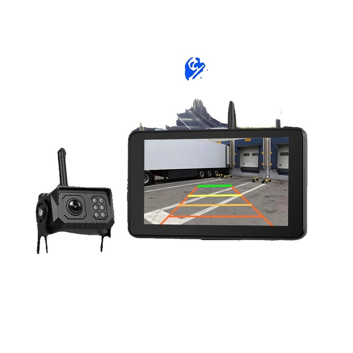 Camera auto DVR, 7 inch, IP68, suport patru camere, functie de zoom manual