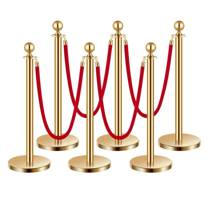 Set 6 Stalpi Aurii, Baza Goala, VEVOR, 12.91x35.04in, Elegant si Durabil