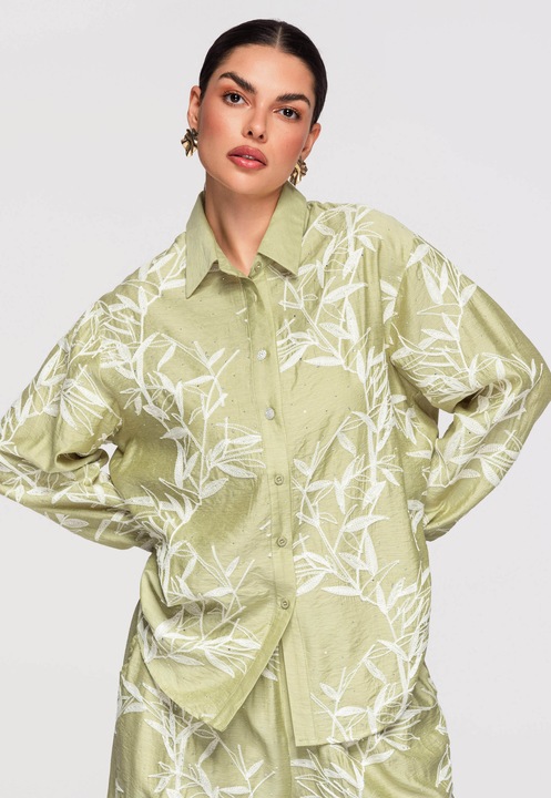 Camasa cu croiala lejera LARICA OW-SH-E0016, Verde