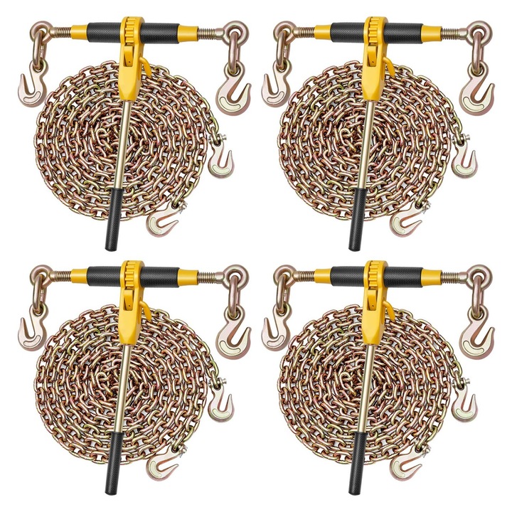 Set de legatori cu curea, VEVOR, 5/16 in x 12.8 ft, capacitate 8000 lbs, 4 seturi
