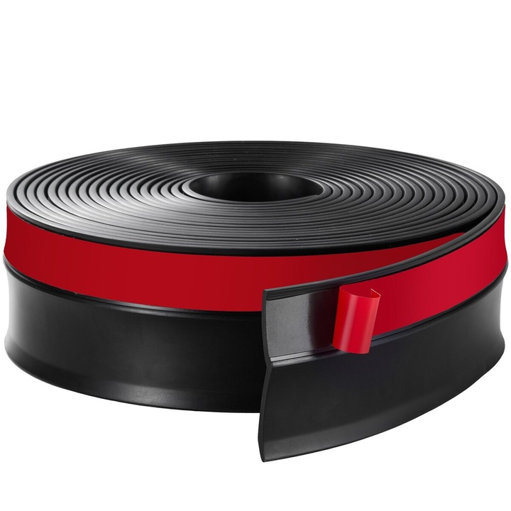 Banda de etansare pentru usi de garaj, VEVOR, 20 ft, material TPE, negru, dimensiuni 2.2x20x0.1 in