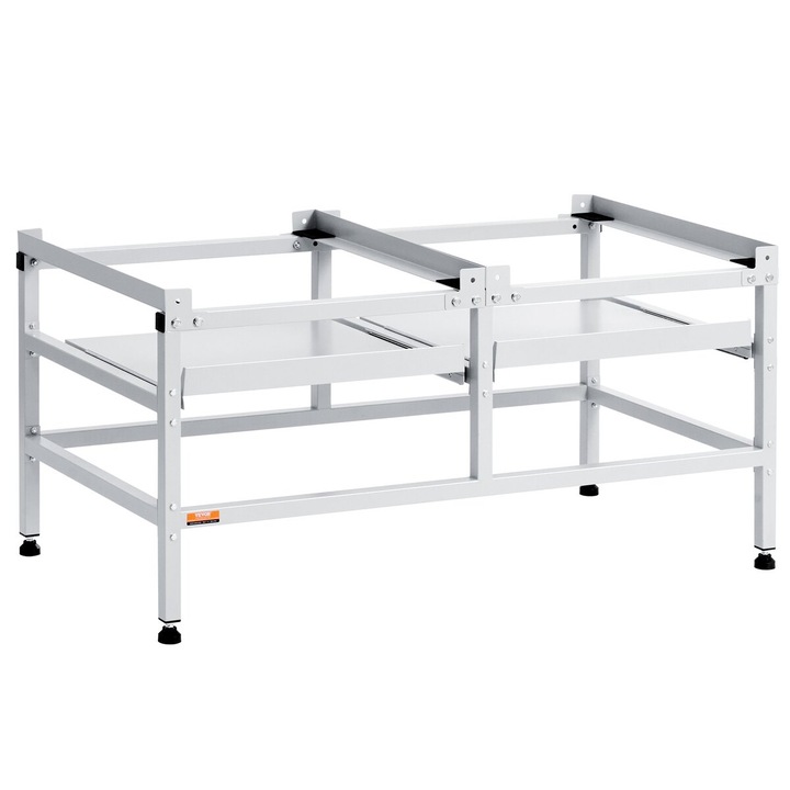 Suport pentru Masina de Spalat VEVOR, 48.5x25 inch, capacitate 590 lbs, cu 2 tavi, argintiu
