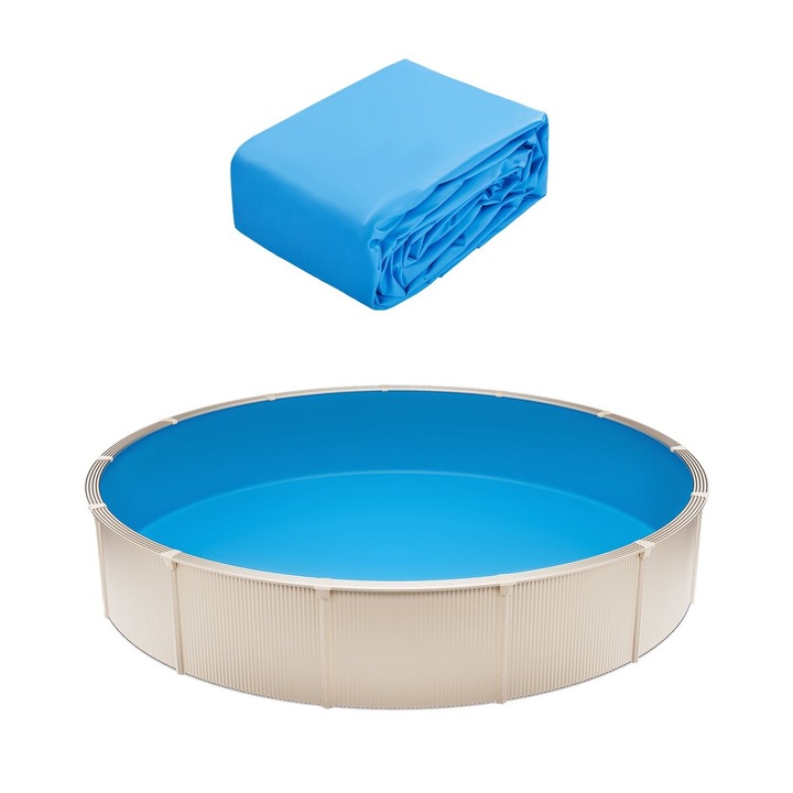 Folie pentru piscina rotunda 18ft VEVOR, 132cm inaltime perete, model solid, dimensiuni 18x4.8ft