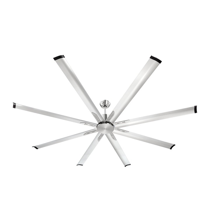 Ventilator de tavan 213 cm, VEVOR, fara lumina, 6 viteze, motor DC reversibil, aluminiu, finisaj nichel periat, 84.25x17.79"/2140x451.8mm