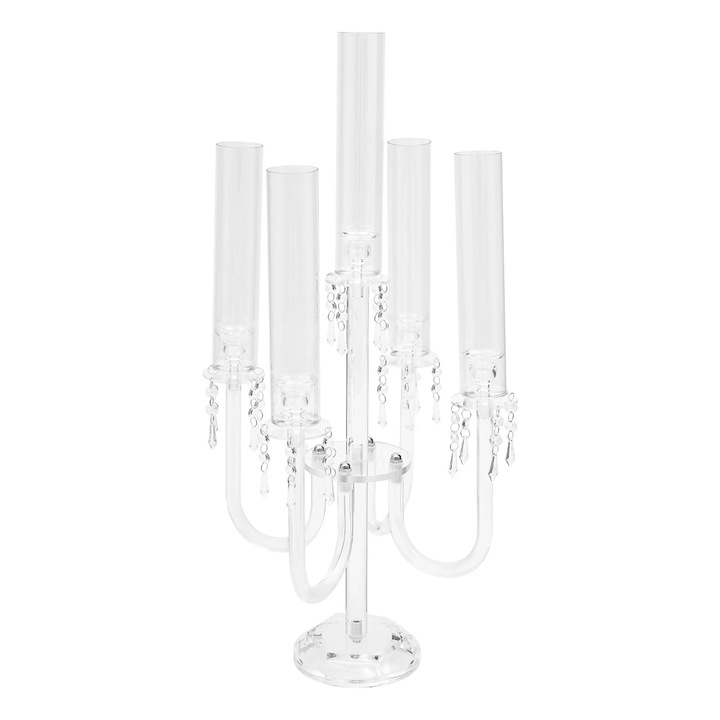 Sfesnic transparent, 5 brate, acril, set de 4 bucăți, 69, 5 cm
