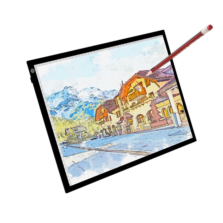 VEVOR A3 fényrajztábla, USB, 3 fényerő szint, 16.9x12.2 in, fekete