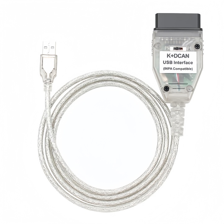Interfata Diagnoza K+DCAN, Compatibil BMW, Mini, Software Inclus ISTA+, Alb