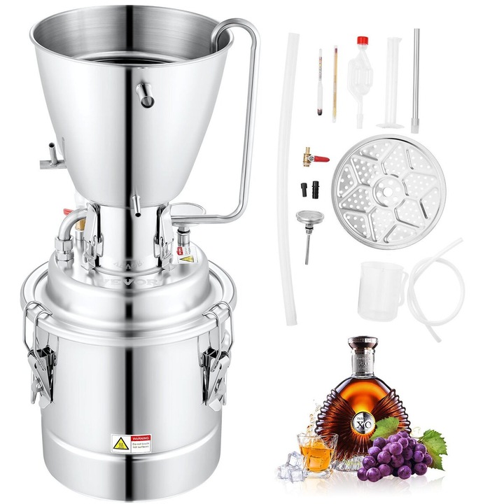 Distilator de apa VEVOR, 70L, 201 otel inoxidabil, 17.7x17.7x32.2 in, set complet