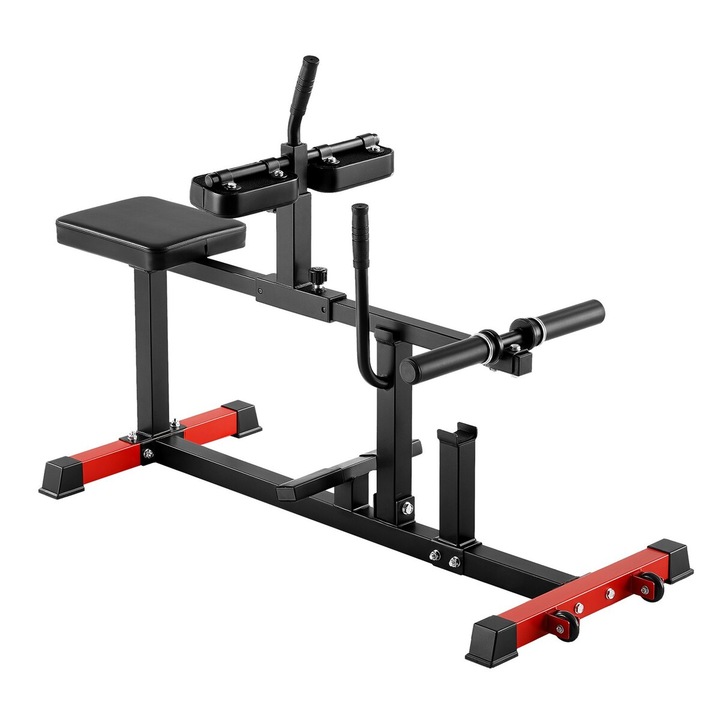 Aparat pentru ridicarea gambei, VEVOR, capacitate 440 LBS, culoare negru + rosu, dimensiuni 1422x893x591mm, greutate 18.7kg