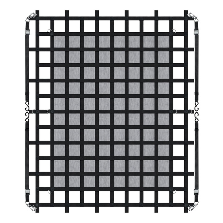 Plasa de incarcare VEVOR, 96x81 in, 4 curele ajustabile cu carabiniere si carlige S, rezistenta la uzura, pentru camion, SUV, barca