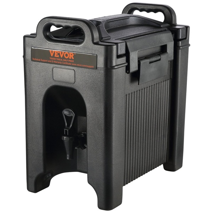 Dispenser de bauturi izolat, VEVOR, 9.5 L, capacitate mare, material LDPE, dimensiuni 425x257x455mm