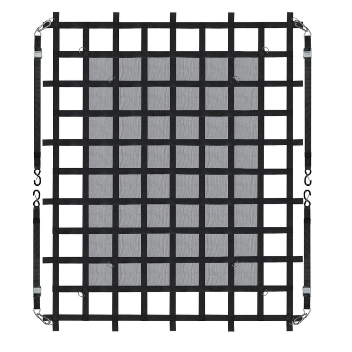 Plasa de incarcare VEVOR, 72x57 in, 4 curele ajustabile, rezistenta la uzura si intemperii, negru