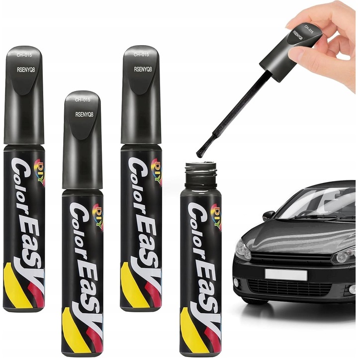 Autó karcolásjavító, 12ml, fekete, 2 darabos készlet, víz- és UV-álló