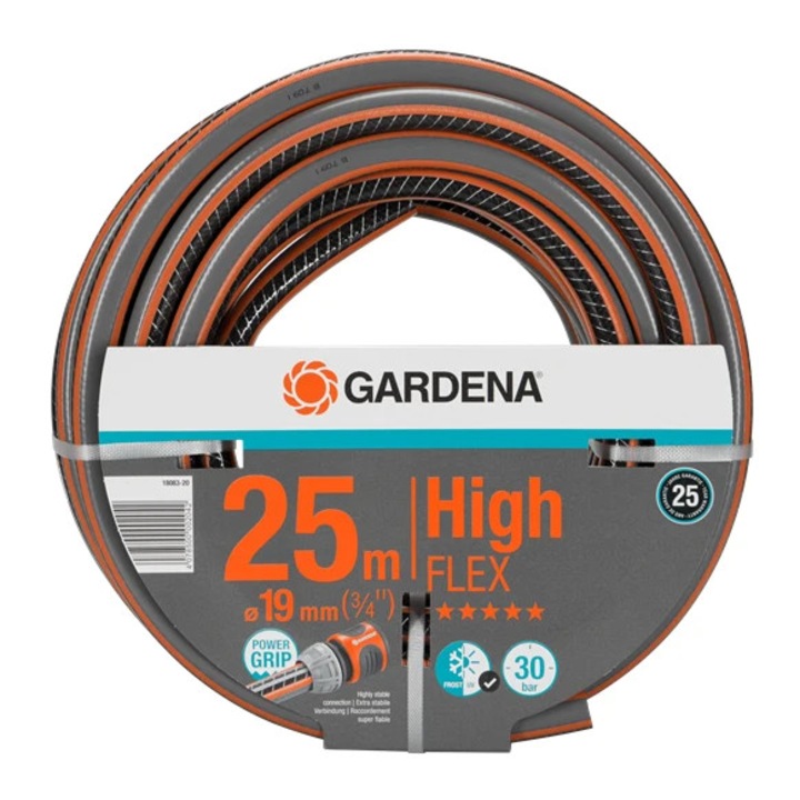 Furtun de gradina, pentru apa, Gardena High Flex 18083-20, 19 mm, rola 25 m