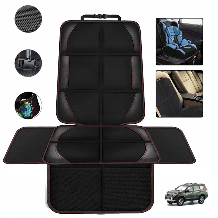 Huse auto, universal, nylon, compatibile cu airbag, set, negru/gri