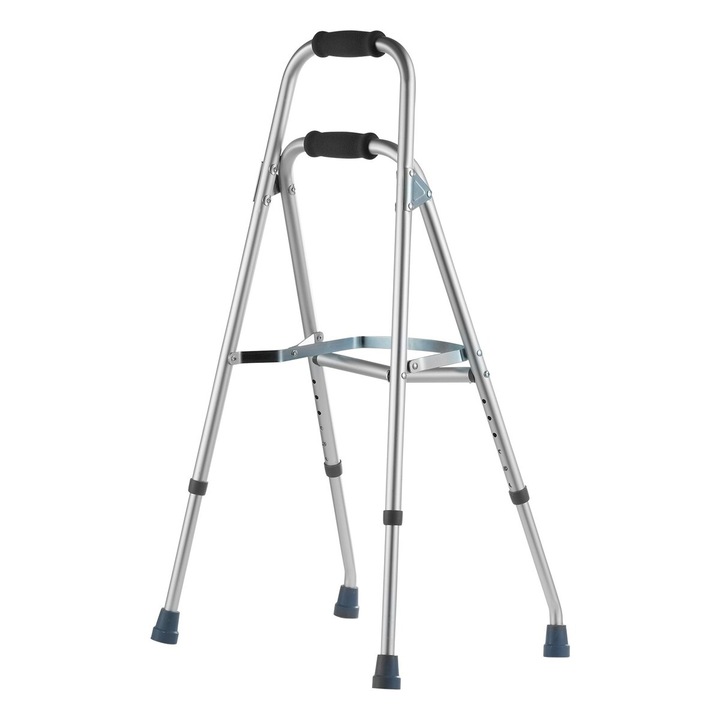 Walker pliabil VEVOR, ajustabil pe 6 niveluri, aluminiu, 30.3-35.0 in, capacitate 350 lbs