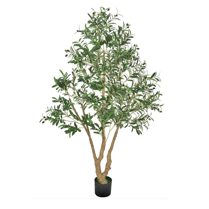 Pom artificial maslin 180cm VEVOR cu ghiveci, frunze verzi realiste, 68 fructe, 110x80x183cm
