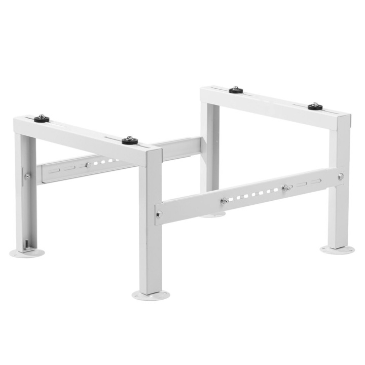 Стойка за мини сплит VEVOR, регулируема, максимален капацитет 350 кг, бяла, размери 710-1200x550x360 мм