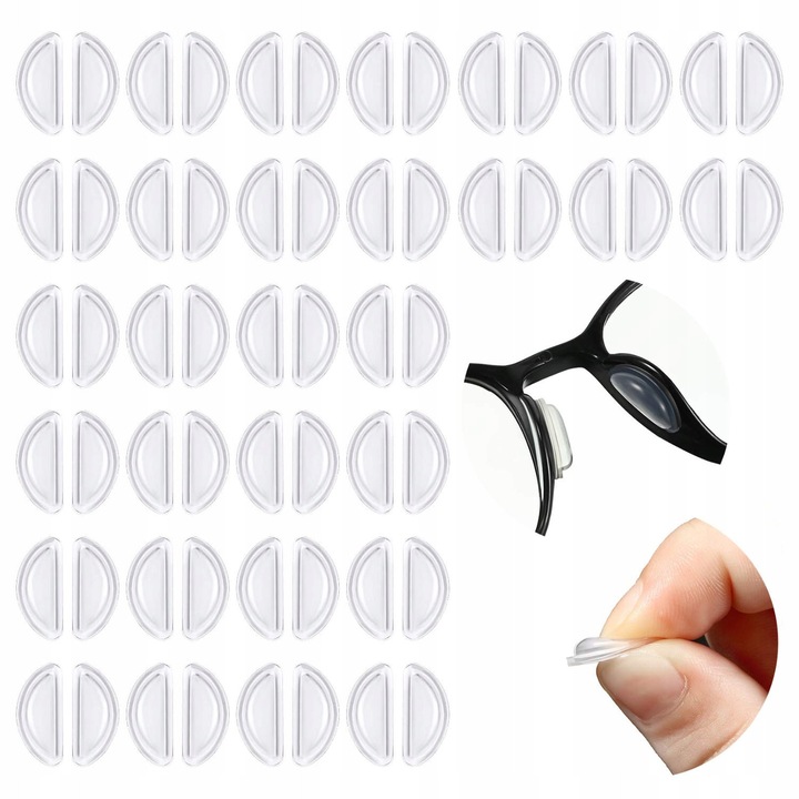 Set 30 suporturi autoadezive pentru ochelari, silicon, transparent