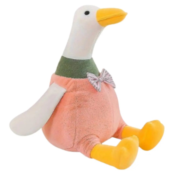 Jucarie de Plus Rata 45 cm, Model Pufos cu Papion, Design Adorabil, Cadou pentru Copii