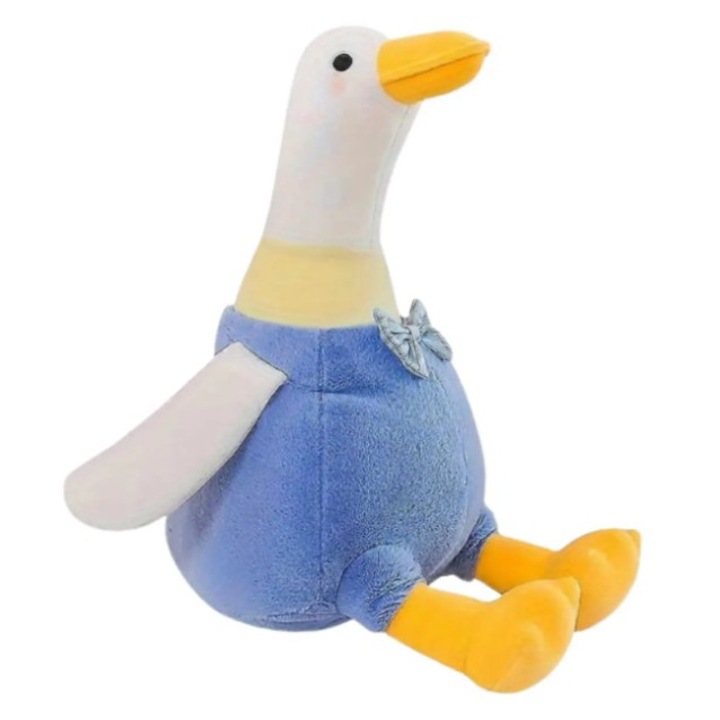 Jucarie de Plus Rata 45 cm, Model Pufos Albastru cu Papion, Design Adorabil, Cadou pentru Copii