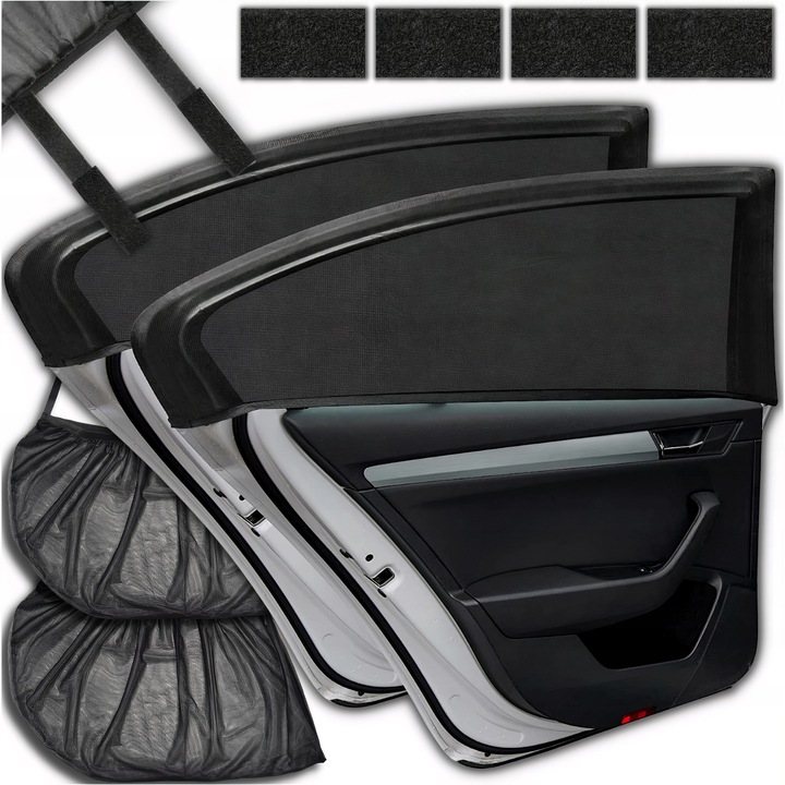 Autó napellenző, 2 darab, fekete, 60x100cm