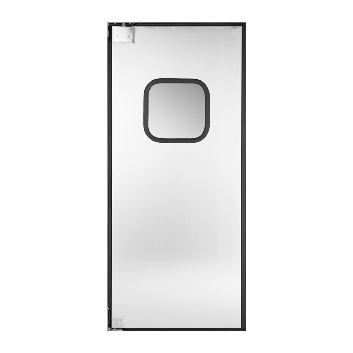 Usa swing din inox, VEVOR, panou unic, 91.4x213.4 cm, culoare argintie, accesorii complete