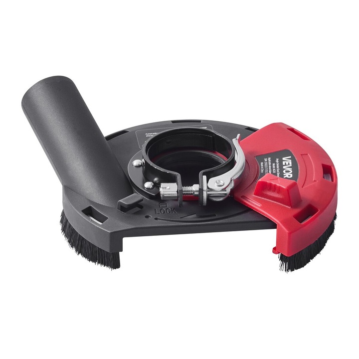 Capac de praf pentru polizor unghiular VEVOR, 4-5 in, rosu si negru, set cu 6 suruburi de prindere si disc de slefuit de 5 in, dimensiuni 170x140x80mm