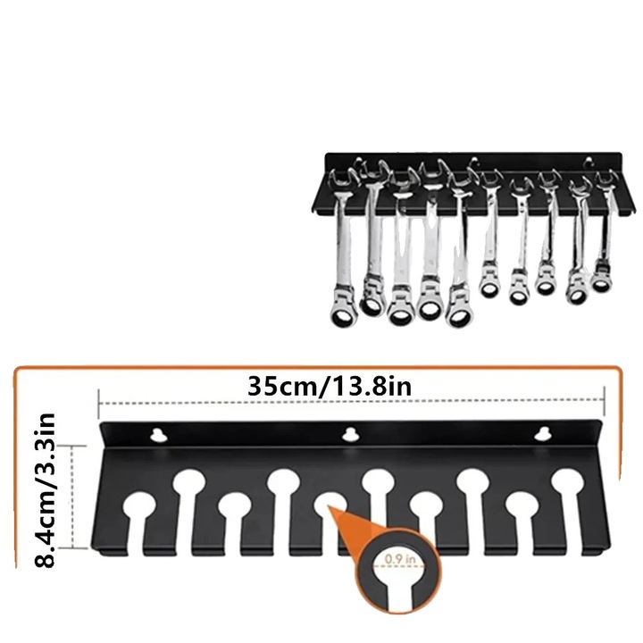 Organizator unelte, suport pentru chei, constructie durabila, dimensiuni standard, montare pe perete