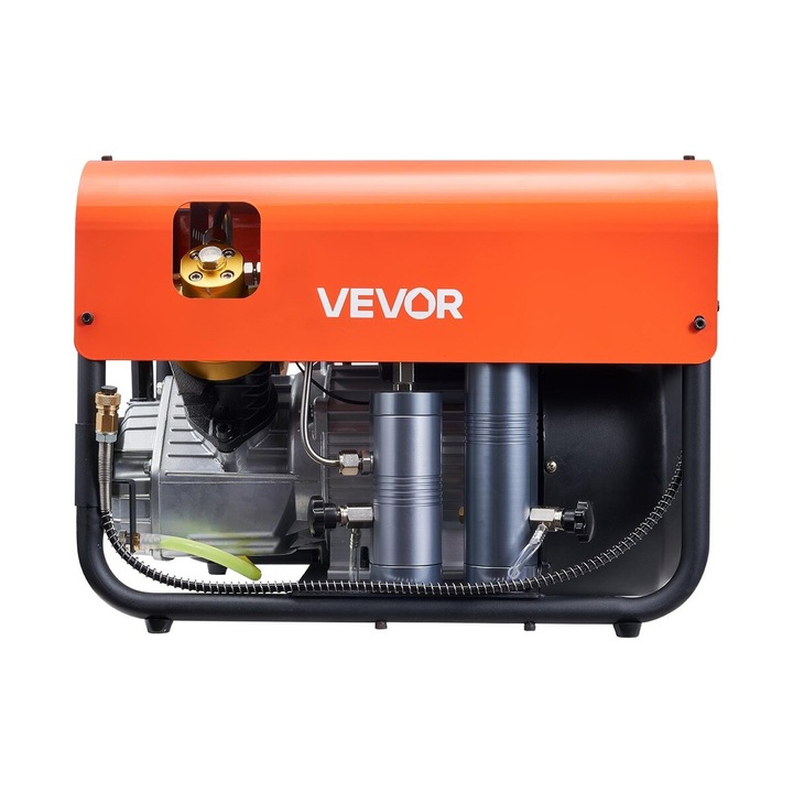 Compresor de aer PCP VEVOR, 4500PSI/30MPa, cu 2 cilindri, sistem de racire cu apa si aer, dimensiuni 470x390x370mm