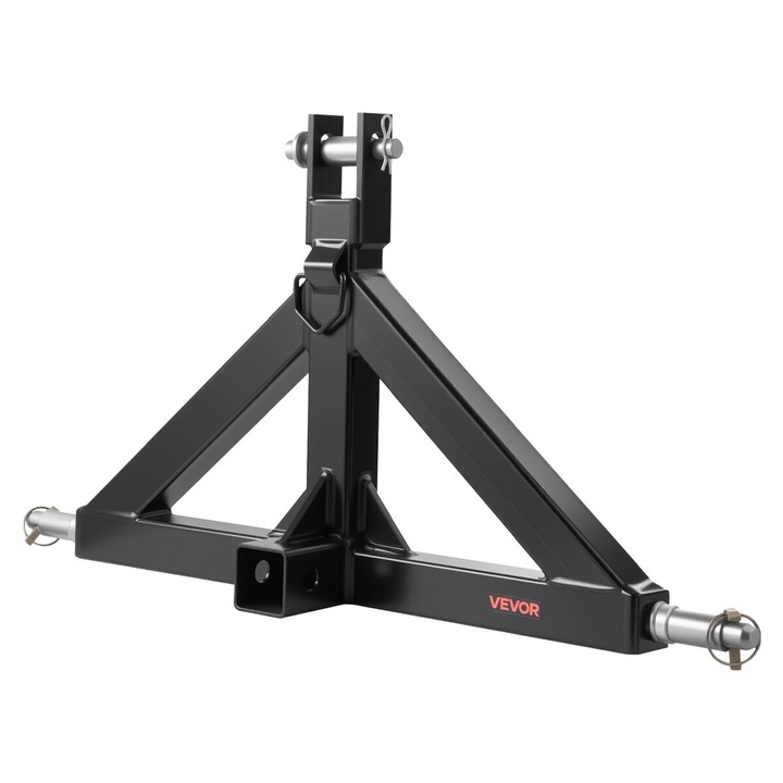 Adaptor remorca 3 puncte VEVOR, 2 inchi, capacitate 3000 lbs, negru, 660x165x445 mm