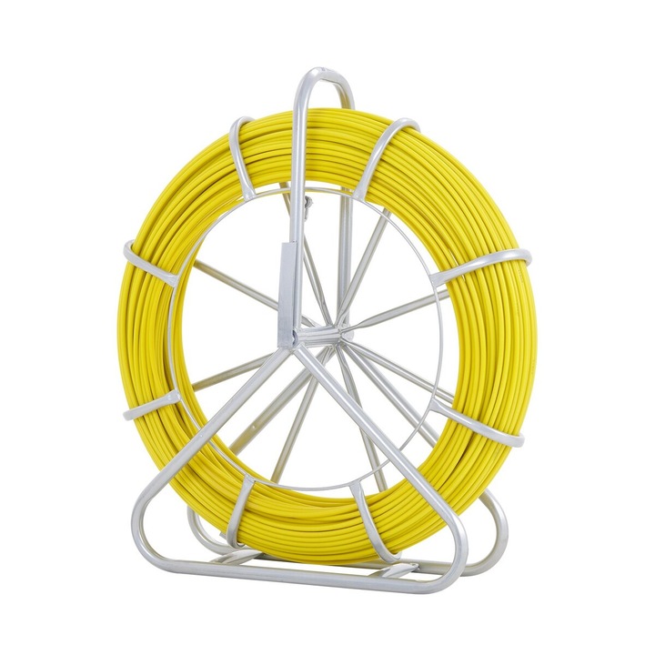 Banda de pescuit din fibra de sticla, VEVOR, 183 m, 0.8 cm, 3 capete de tragere, suport din metal, 28.7x8.5x31.5 in