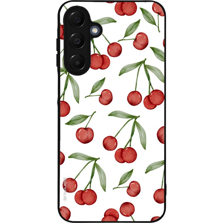 Husa telefon Sonique Fruit Series, pentru Samsung Galaxy A16 4G / Galaxy A16 5G, silicon, imprimeuri cu fructe, rosie