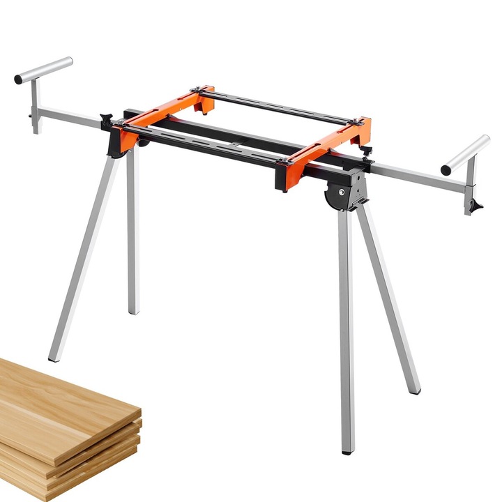 Masa de taiat cu feronerie, VEVOR, capacitate 300lbs, din otel, inaltime si lungime ajustabile, portabila, compacta