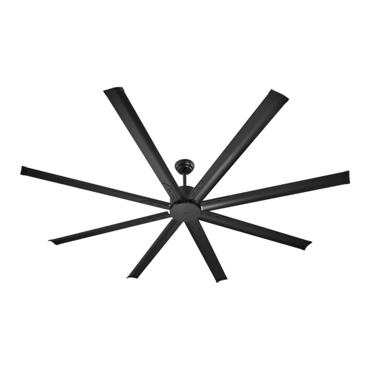 Ventilator de tavan 213 cm, VEVOR, fara lumina, 6 viteze, motor DC reversibil, negru, 8 palete