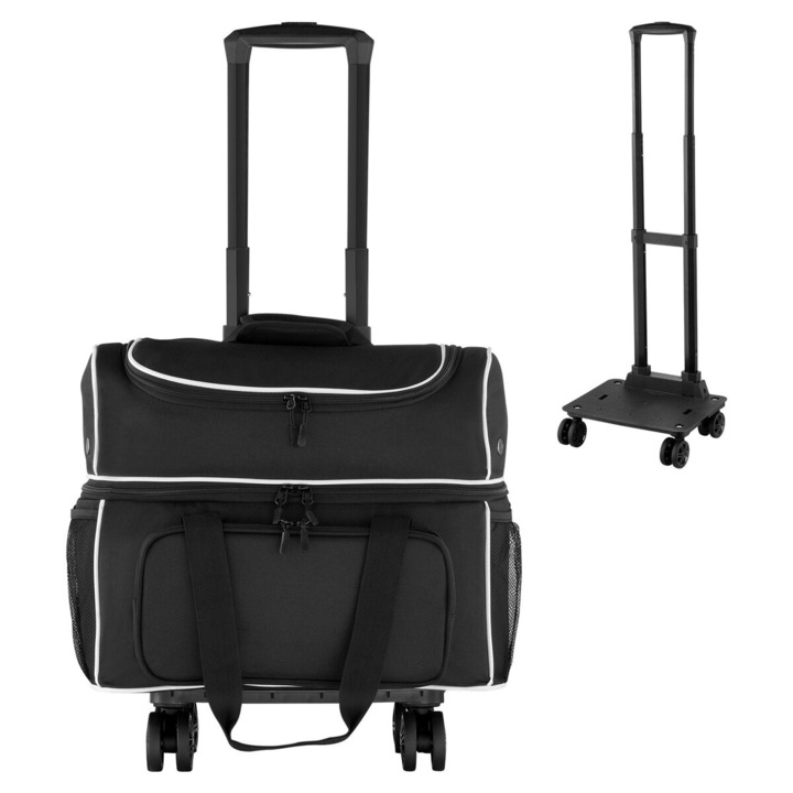 Geanta bowling cu roti, VEVOR, 2 mingi, compartiment pentru incaltaminte, dimensiuni 40x31x45cm