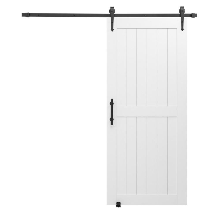 Usa glisanta interior VEVOR, MDF, alb, 914x2134mm, set cu accesorii