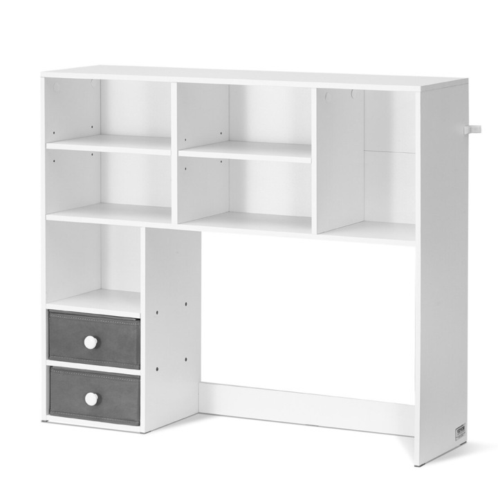 Настолна етажерка, VEVOR, 3 нива, бяла, 94x25.4x79.2см, с 2 текстилни чекмеджета