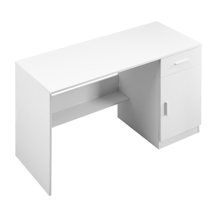 Birou mic cu sertar, VEVOR, design simplu, alb, 1050x440x751mm