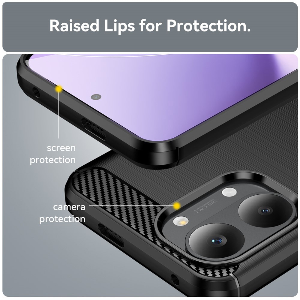 Husa pentru Xiaomi Poco X8 Pro Max, Accesorio Carbon Silicone, Negru