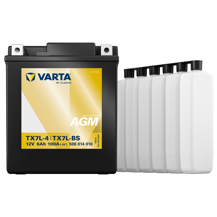Baterie Moto AGM 12V 6Ah Varta Powersports TX7L-4 / TX7L-BS / 506014010