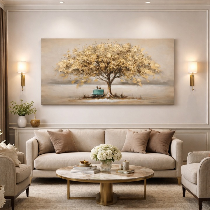 Tablou Reliefat 3D Pictat cu Pomul Vietii 120x60cm - Demeris