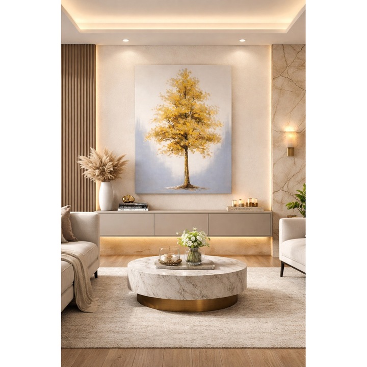 Tablou Reliefat 3D Pictat cu Pomul Vietii 120x80cm - Ivara